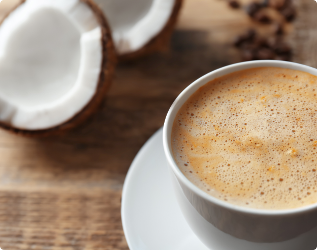 Con agua, con café y con yogur de coco