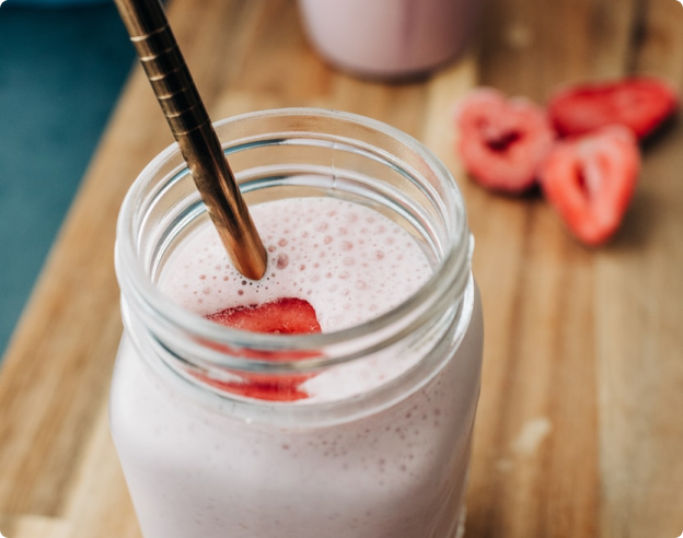 Batido de vainilla y fresa